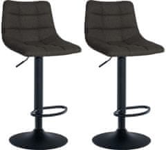 Sortland Barové židle Jerry - 2 ks - látkové čalounění | černá/tmavě šedá