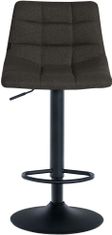Sortland Barové židle Jerry - 2 ks - látkové čalounění | černá/tmavě šedá