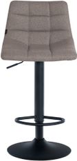 Sortland Barové židle Jerry - 2 ks - látkové čalounění | černá/šedá