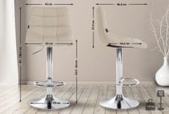 Sortland Barové židle Jerry - 2 ks - látkové čalounění | chrom/krémová