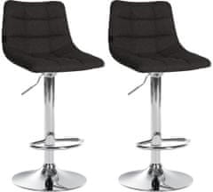 Sortland Barové židle Jerry - 2 ks - látkové čalounění | chrom/černá