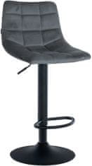 Sortland Barové židle Jerry - 2 ks - samet | černá/tmavě šedá