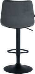 Sortland Barové židle Jerry - 2 ks - samet | černá/tmavě šedá