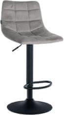 Sortland Barové židle Jerry - 2 ks - samet | černá/šedá
