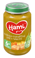Hami Hráškovo-kukuřičné pyré s telecím (200 g) maso-zeleninový příkrm