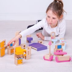 Bigjigs Toys Dřevěný nábytek do domečku pro panenky DOLLS