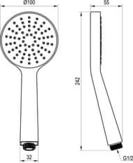 Ravak 960.00 Ruční sprcha Flat S, 1 funkce, 100 mm
