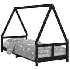 Vidaxl Dětská postel černá 80 x 200 cm masivní borové dřevo