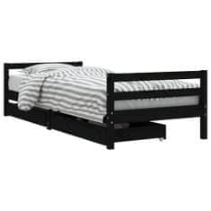 Vidaxl Dětská postel se zásuvkami černá 80x200 cm masivní borové dřevo