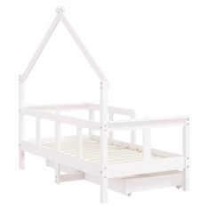 Vidaxl Dětská postel se zásuvkami bílá 70x140 cm masivní borové dřevo