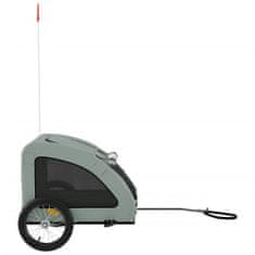 Vidaxl Vozík za kolo pro psa šedý oxfordská tkanina a železo