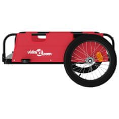 Vidaxl Přívěsný vozík na kolo červený oxfordská tkanina a železo