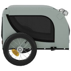 Vidaxl Vozík za kolo pro psa šedý a černý oxfordská tkanina a železo