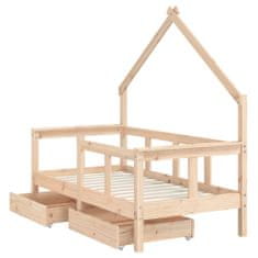 Greatstore Dětská postel se zásuvkami 70 x 140 cm masivní borové dřevo