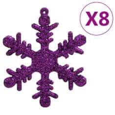 Vidaxl 111dílná sada vánočních ozdob fialová polystyren