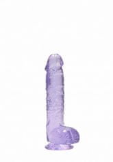 Shots Toys RealRock Crystal Clear 15cm Purple
