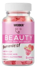 Weider Beauty Gummies 40 ks, želatinové bonbóny pro vlasy, pokožku a nehty, Malina