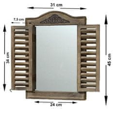 Dekorstyle Dřevěné zrcadlo s okenicemi