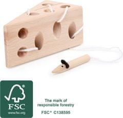 Small foot Dřevěná provlékací hračka CHEESE