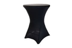 TENTino AKCE! Černý bistro stolek koktejlový 80 cm s ubrusem ZDARMA Barva ubrusu: BÍLÁ / WHITE