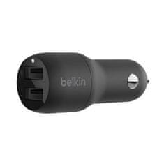 Belkin BOOST CHARGE 24W Duální USB-A nabíječka do auta, černá