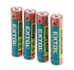 EXTOL Baterie alkalické ULTRA +, 1,5V AAA (LR03), sada 4 kusy - EXTOL LIGHT EX42010