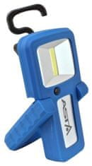 ASTA Dílenská montážní lampa LED COB 2W, nabíjecí micro USB, s magnetem a otočným hákem - ASTA
