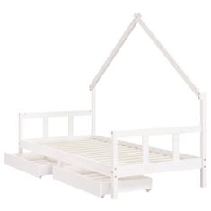 Vidaxl Dětská postel se zásuvkami bílá 90x190 cm masivní borové dřevo