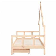 Greatstore Dětská postel se zásuvkami 90 x 190 cm masivní borové dřevo