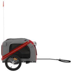 Petromila Vozík za kolo pro psa červený a šedý oxfordská tkanina/železo