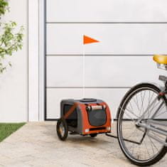 Greatstore Vozík za kolo pro psa oranžový a šedý oxfordská tkanina/železo