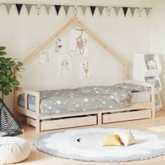 Greatstore Dětská postel se zásuvkami 80 x 200 cm masivní borové dřevo