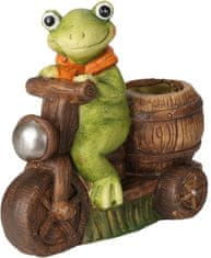 ProGarden Květináč keramický žába na motocyklu