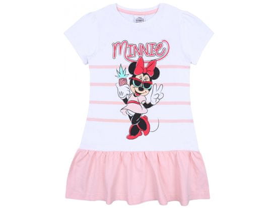 sarcia.eu Bílé a meruňkové letní šaty Minnie Mouse s krátkým rukávem