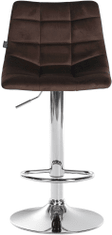 Sortland Barové židle Jerry - 2 ks - samet | chrom/hnědá