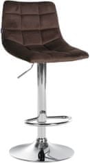 Sortland Barové židle Jerry - 2 ks - samet | chrom/hnědá