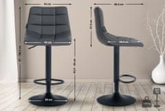 Sortland Barové židle Jerry - 2 ks - umělá kůže | černá/šedá