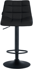 Sortland Barové židle Jerry - 2 ks - umělá kůže | černá/černá