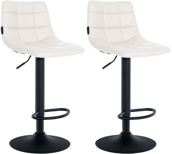 Sortland Barové židle Jerry - 2 ks - umělá kůže | černá/bílá