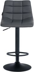 Sortland Barové židle Jerry - 2 ks - umělá kůže | černá/šedá