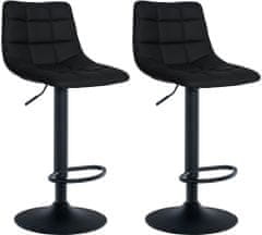 Sortland Barové židle Jerry - 2 ks - umělá kůže | černá/černá