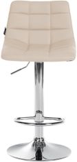 Sortland Barové židle Jerry - 2 ks - umělá kůže | chrom/krémová