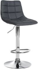 Sortland Barové židle Jerry - 2 ks - umělá kůže | chrom/šedá