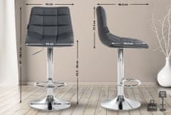 Sortland Barové židle Jerry - 2 ks - umělá kůže | chrom/šedá