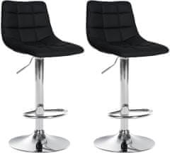 Sortland Barové židle Jerry - 2 ks - umělá kůže | chrom/černá