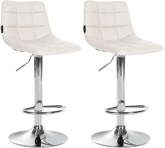 Sortland Barové židle Jerry - 2 ks - umělá kůže | chrom/bílá