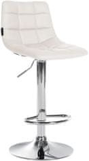 Sortland Barové židle Jerry - 2 ks - umělá kůže | chrom/bílá
