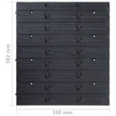 Vidaxl 32dílný set skladovacích zásobníků nástěnné panely červenočerný