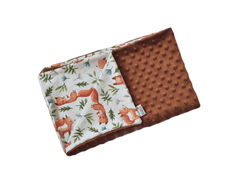 KidPro Senzomotorická deka bavlněný satén liška hnědá+minky