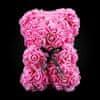 Simple medvídek z růží 25cm - růžový